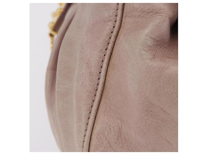 Borsa a Mano Miu Miu Vitellolux Pink Gold Auth 206250M Rosa D'oro - vista 14