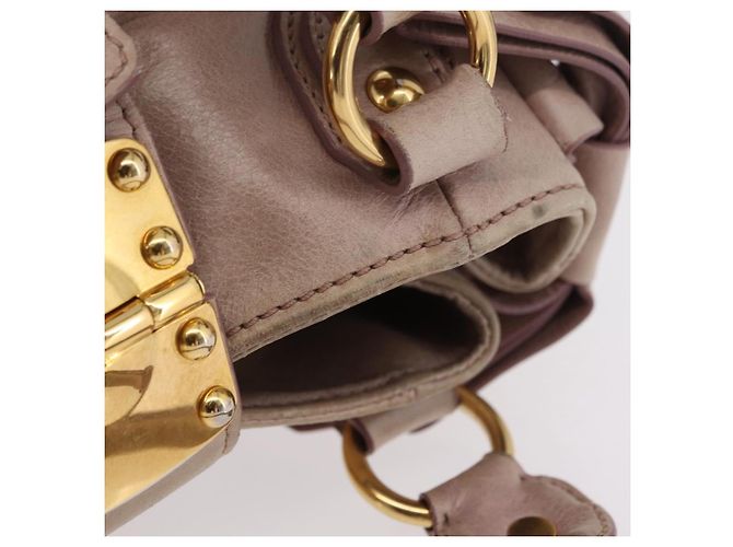 Borsa a Mano Miu Miu Vitellolux Pink Gold Auth 206250M Rosa D'oro - vista 15