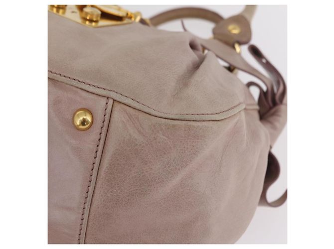Borsa a Mano Miu Miu Vitellolux Pink Gold Auth 206250M Rosa D'oro - vista 20