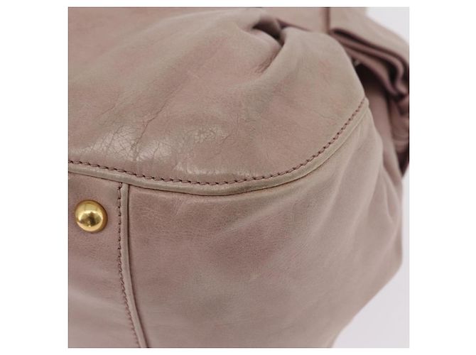 Borsa a Mano Miu Miu Vitellolux Pink Gold Auth 206250M Rosa D'oro - vista 22