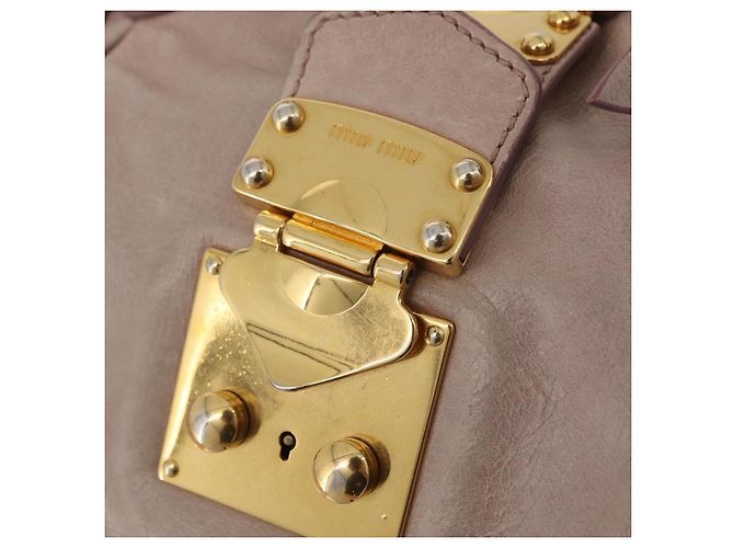 Borsa a Mano Miu Miu Vitellolux Pink Gold Auth 206250M Rosa D'oro - vista 23