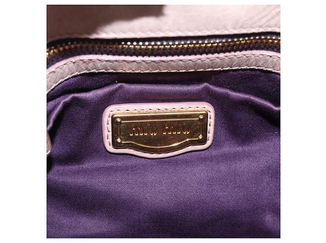 Borsa a Mano Miu Miu Vitellolux Pink Gold Auth 206250M Rosa D'oro - vista 26