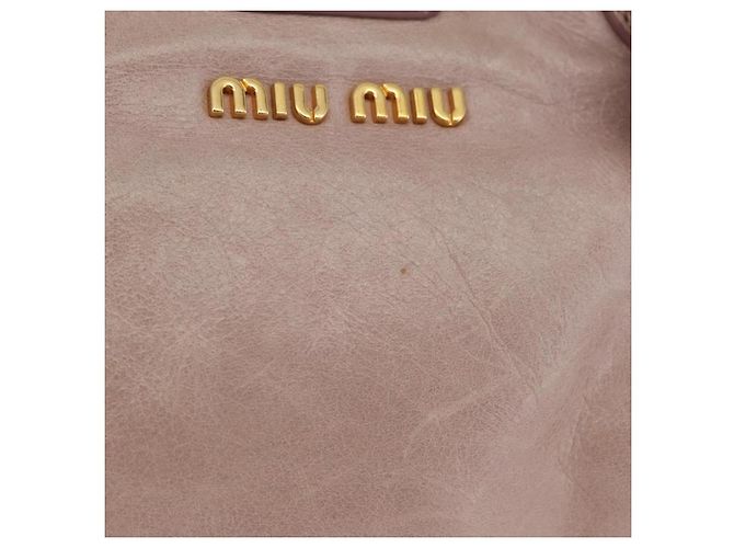 Borsa a Mano Miu Miu Vitellolux Pink Gold Auth 206250M Rosa D'oro - vista 3