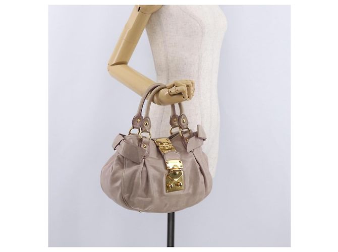 Borsa a Mano Miu Miu Vitellolux Pink Gold Auth 206250M Rosa D'oro - vista 31