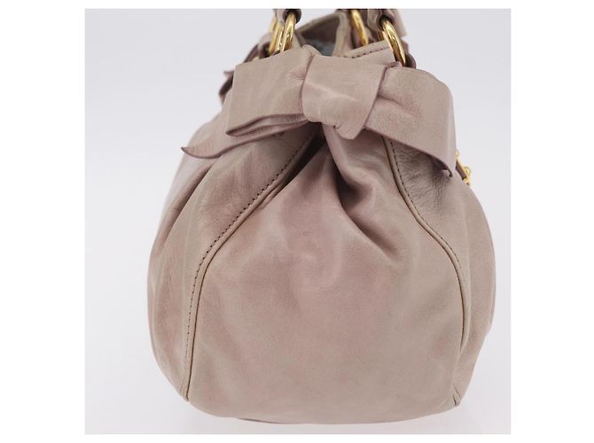 Borsa a Mano Miu Miu Vitellolux Pink Gold Auth 206250M Rosa D'oro - vista 5