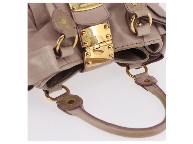 Borsa a Mano Miu Miu Vitellolux Pink Gold Auth 206250M Rosa D'oro - vista 7