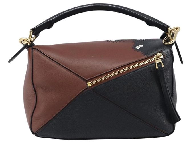 Borsa LOEWE Mini Puzzle Ghibli Soot Sprites in pelle 2way Marrone Auth ki6844SM D'oro - vista 2