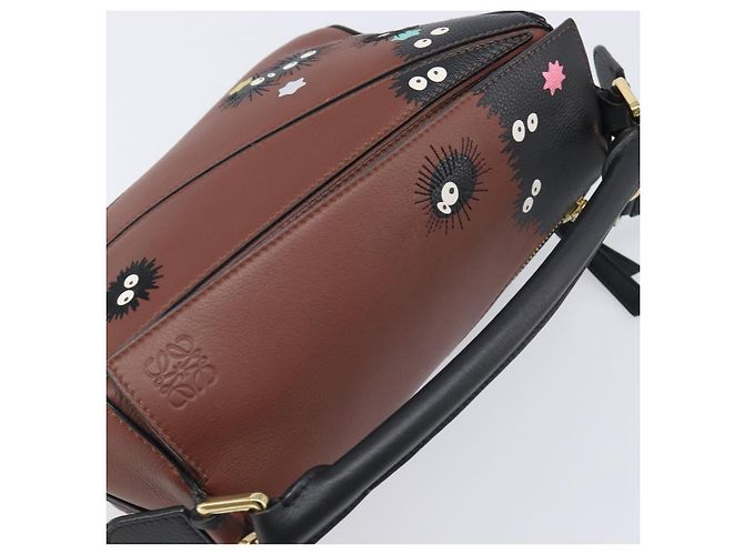 Borsa LOEWE Mini Puzzle Ghibli Soot Sprites in pelle 2way Marrone Auth ki6844SM D'oro - vista 6