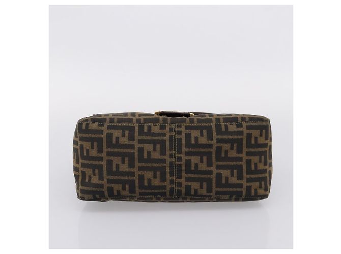 Borsa a tracolla FENDI Zucca Canvas Mamma Baguette Marrone Nero Auth LN210V - vista 5