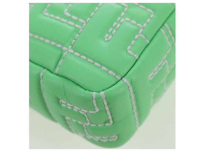 FENDI Zucca Canvas Mamma Baguette Bag Leather 2way Green Silver Auth yk20894SAM Tasche Silber Grün - Ansicht 18
