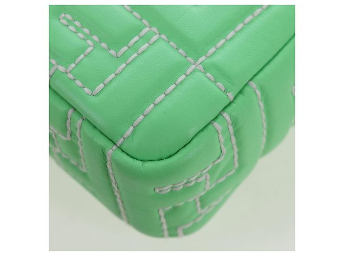 FENDI Zucca Canvas Mamma Baguette Bag Leather 2way Green Silver Auth yk20894SAM Tasche Silber Grün - Ansicht 19
