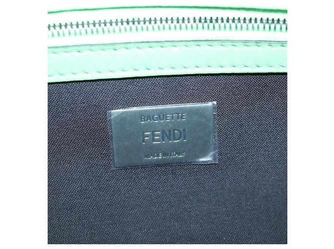 FENDI Zucca Canvas Mamma Baguette Bag Leather 2way Green Silver Auth yk20894SAM Tasche Silber Grün - Ansicht 23
