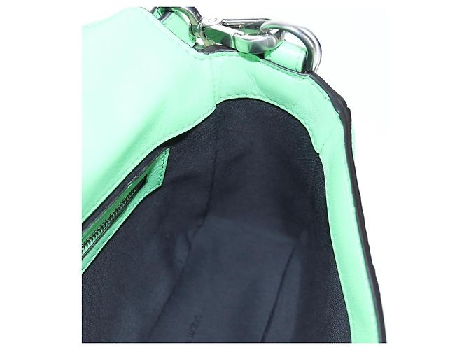 FENDI Zucca Canvas Mamma Baguette Bag Leather 2way Green Silver Auth yk20894SAM Tasche Silber Grün - Ansicht 24