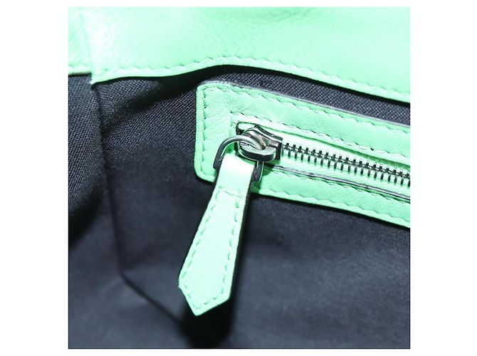 FENDI Zucca Canvas Mamma Baguette Bag Leather 2way Green Silver Auth yk20894SAM Tasche Silber Grün - Ansicht 26