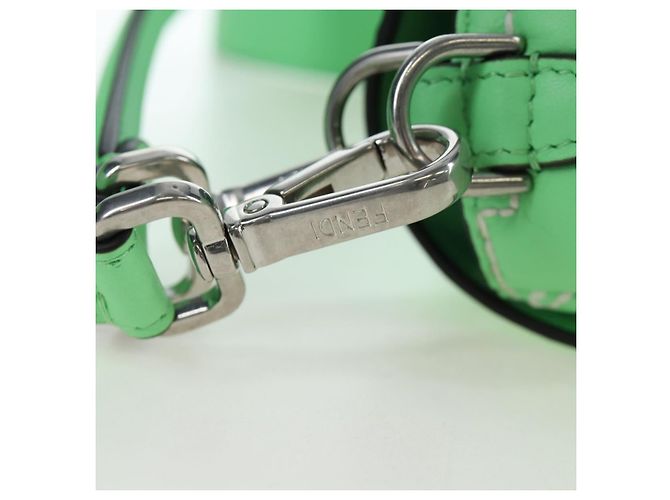 FENDI Zucca Canvas Mamma Baguette Bag Leather 2way Green Silver Auth yk20894SAM Tasche Silber Grün - Ansicht 9