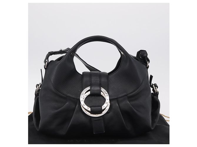 Bulgari BVLGARI Chandra Handtasche Leder 2way Schwarz Silber Authentisch 204605V - Ansicht 12