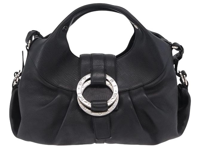 Bulgari BVLGARI Chandra Handtasche Leder 2way Schwarz Silber Authentisch 204605V - Ansicht 13