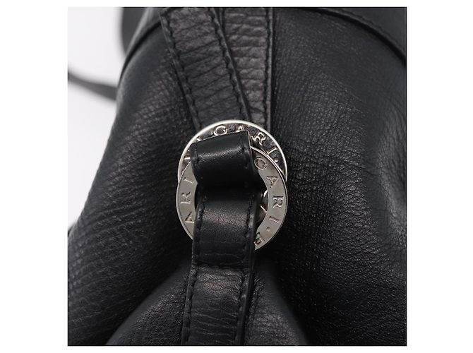 Bulgari BVLGARI Chandra Handtasche Leder 2way Schwarz Silber Authentisch 204605V - Ansicht 19