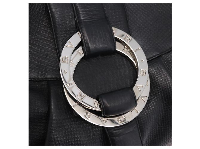 Bulgari BVLGARI Chandra Handtasche Leder 2way Schwarz Silber Authentisch 204605V - Ansicht 20