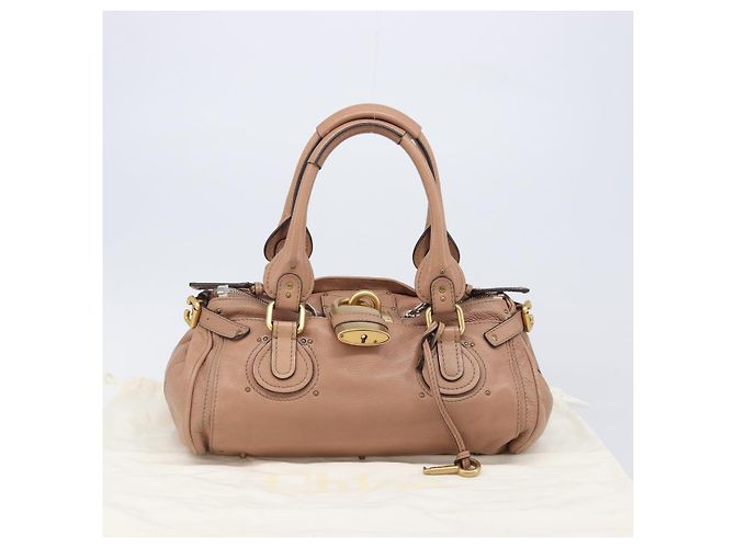 Chloé Borsa a mano Chloe Paddington in pelle beige oro argento Auth BA15798V D'oro - vista 12