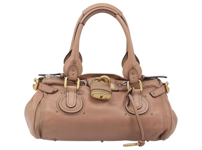 Chloé Borsa a mano Chloe Paddington in pelle beige oro argento Auth BA15798V D'oro - vista 13