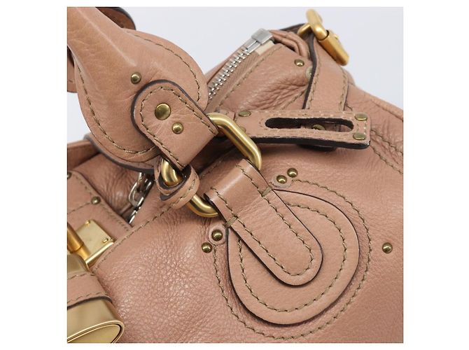 Chloé Borsa a mano Chloe Paddington in pelle beige oro argento Auth BA15798V D'oro - vista 18