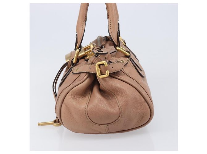 Chloé Borsa a mano Chloe Paddington in pelle beige oro argento Auth BA15798V D'oro - vista 3