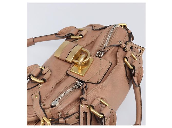 Chloé Borsa a mano Chloe Paddington in pelle beige oro argento Auth BA15798V D'oro - vista 6