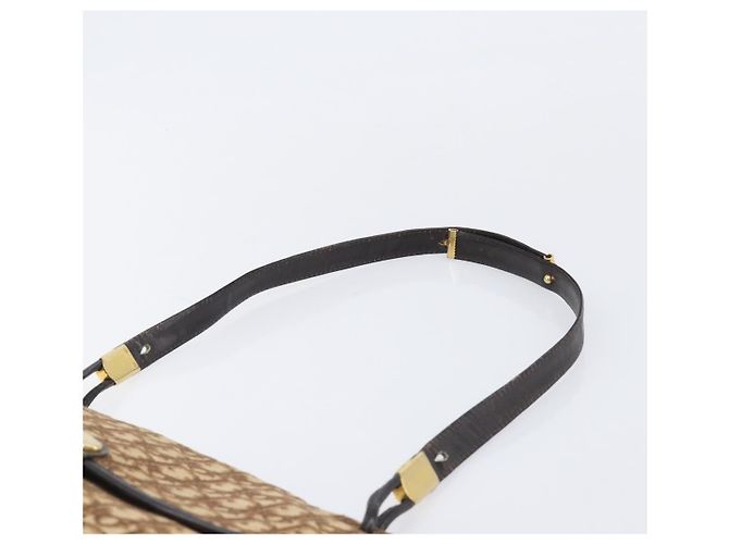Borsa a tracolla Christian Dior Trotter Canvas Marrone Tono Oro Auth gh2408 - vista 14