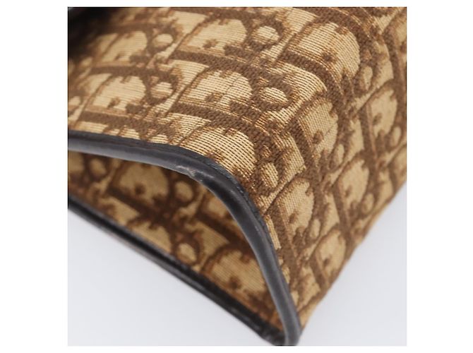 Borsa a tracolla Christian Dior Trotter Canvas Marrone Tono Oro Auth gh2408 - vista 17