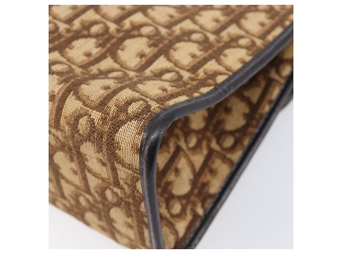 Borsa a tracolla Christian Dior Trotter Canvas Marrone Tono Oro Auth gh2408 - vista 18