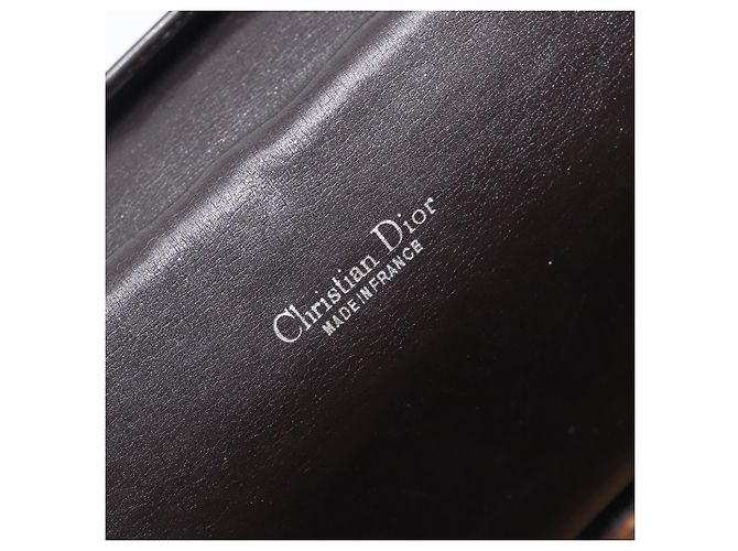 Borsa a tracolla Christian Dior Trotter Canvas Marrone Tono Oro Auth gh2408 - vista 22