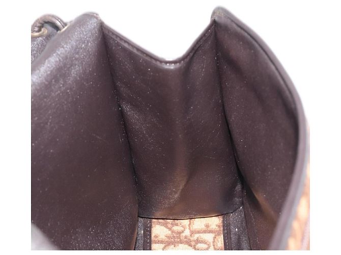 Borsa a tracolla Christian Dior Trotter Canvas Marrone Tono Oro Auth gh2408 - vista 23