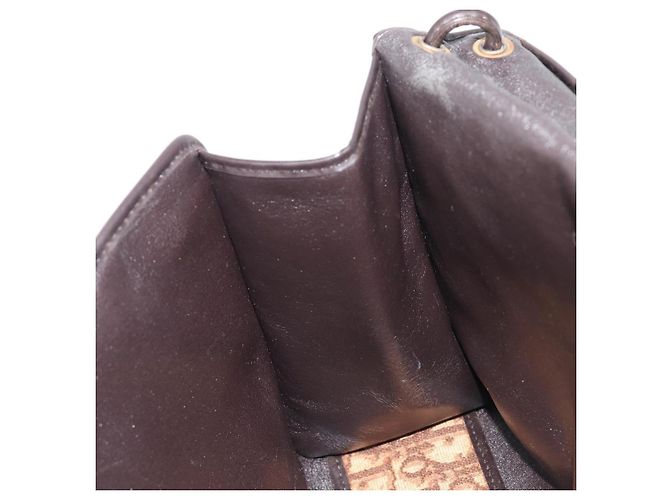 Borsa a tracolla Christian Dior Trotter Canvas Marrone Tono Oro Auth gh2408 - vista 24