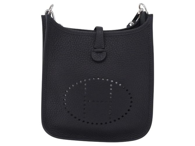 Hermès Borsa HERMES Evelyn TPM Amazon in pelle Taurillon Clemence Nera Auth 203131SM Nero Argento - vista 13