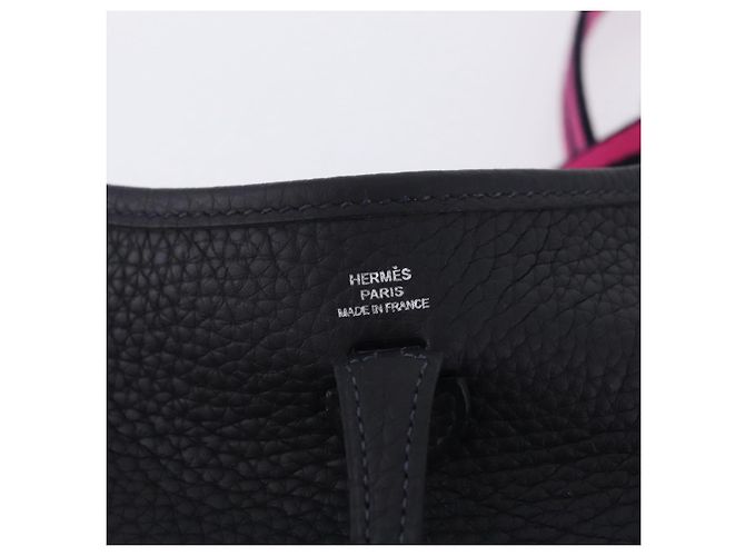Hermès Borsa HERMES Evelyn TPM Amazon in pelle Taurillon Clemence Nera Auth 203131SM Nero Argento - vista 20