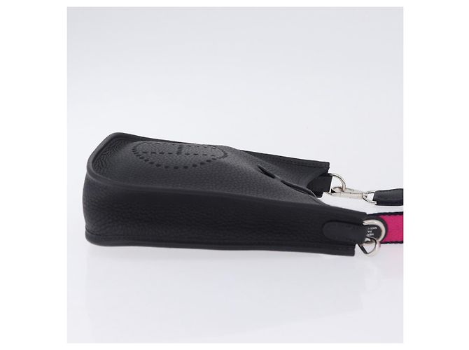 Hermès Borsa HERMES Evelyn TPM Amazon in pelle Taurillon Clemence Nera Auth 203131SM Nero Argento - vista 3