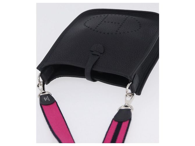 Hermès Borsa HERMES Evelyn TPM Amazon in pelle Taurillon Clemence Nera Auth 203131SM Nero Argento - vista 6
