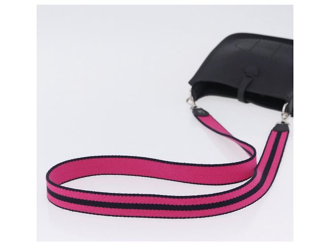Hermès Borsa HERMES Evelyn TPM Amazon in pelle Taurillon Clemence Nera Auth 203131SM Nero Argento - vista 7