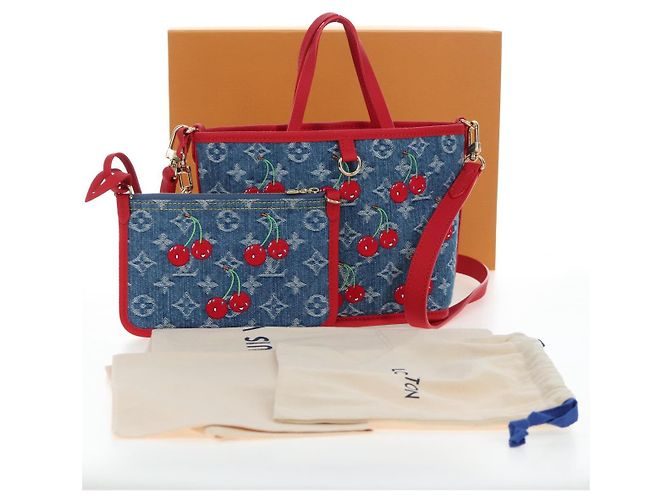 LOUIS VUITTON Monogram denim Neverfull Inside Out Bag Blue M14997 Auth 203843SM Blau - Ansicht 12