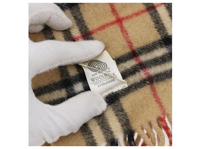 Cachecol BURBERRY Nova Check Lã Bege Auth mr3035 - vista 10