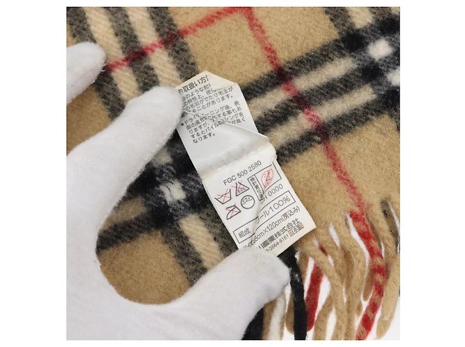 Cachecol BURBERRY Nova Check Lã Bege Auth mr3035 - vista 11
