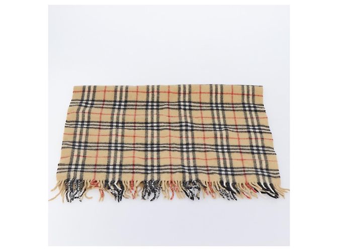 Cachecol BURBERRY Nova Check Lã Bege Auth mr3035 - vista 12