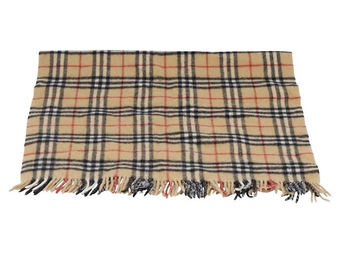 Cachecol BURBERRY Nova Check Lã Bege Auth mr3035 - vista 3