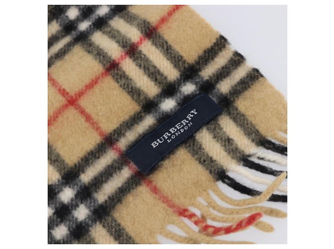 Cachecol BURBERRY Nova Check Lã Bege Auth mr3035 - vista 5