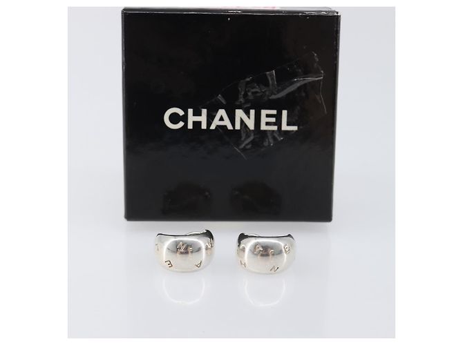 Boucles d'oreilles CHANEL métal Silver CC Auth bs37292 Argenté - vue 10