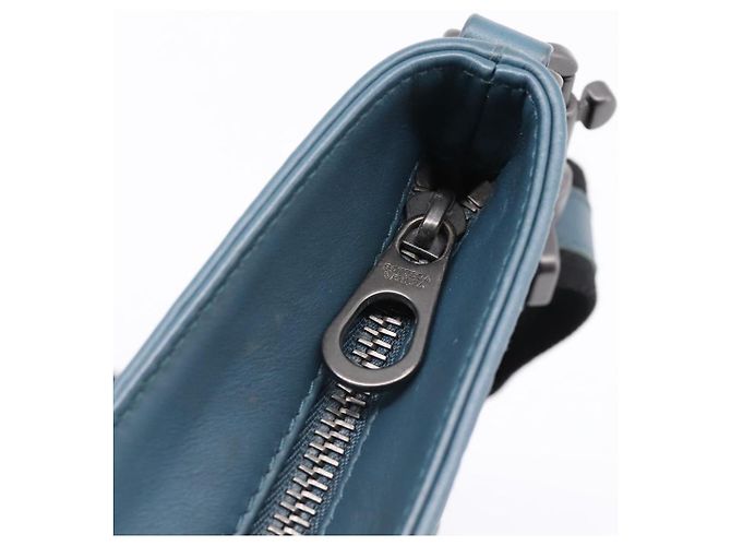 Borsa a tracolla BOTTEGA VENETA INTRECCIATO in pelle blu Auth ep16114V - vista 10