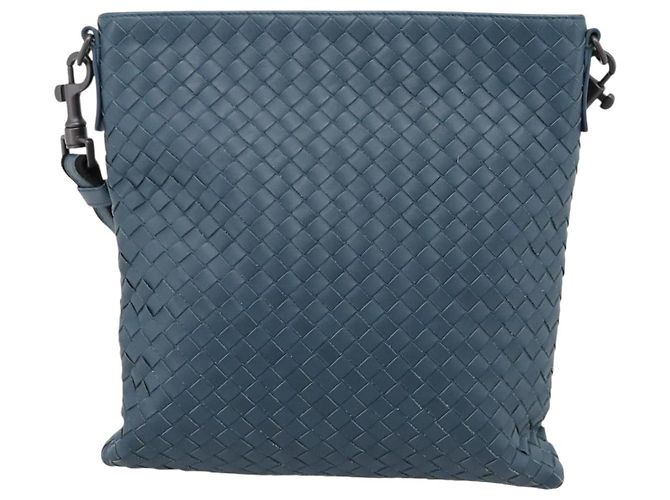 Borsa a tracolla BOTTEGA VENETA INTRECCIATO in pelle blu Auth ep16114V - vista 2