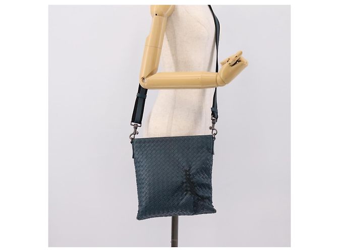 Borsa a tracolla BOTTEGA VENETA INTRECCIATO in pelle blu Auth ep16114V - vista 22