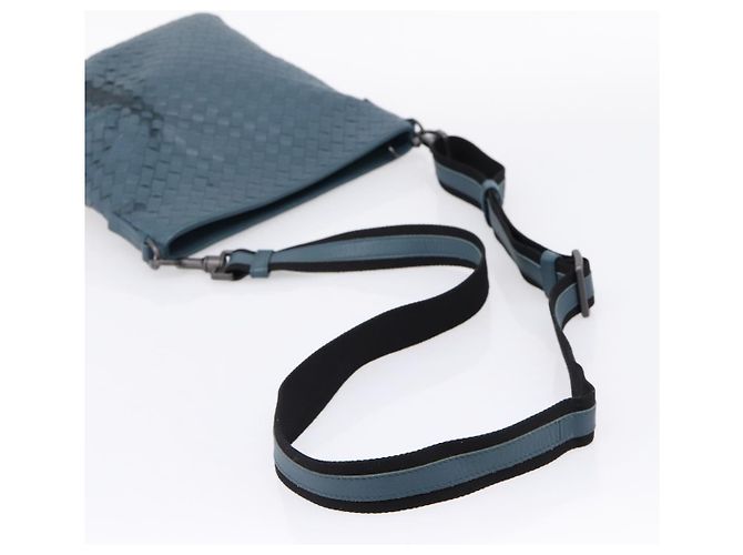 Borsa a tracolla BOTTEGA VENETA INTRECCIATO in pelle blu Auth ep16114V - vista 7